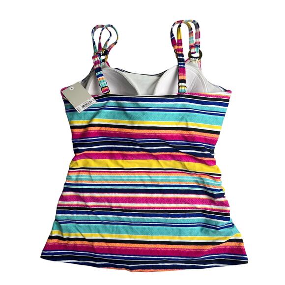 Croft & Barrow Striped Tankini Swimsuit Top Small S - NWT - Picture 2 of 5